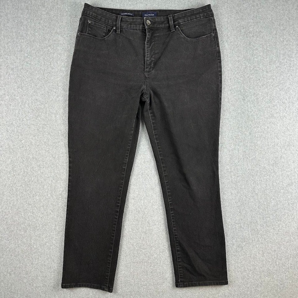 Charter Club Lexington Straight‎ Leg Jeans Black Women's Size 16